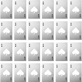 CHENGU 40 Pieces Poker Bottle Cap Opener Card Ace Of Spades Bottle Opener Personalized Stainless Steel Bottle Opener Bulk Beer Cap Opener Groomsmen Bottle Opener for Wedding Party Favors Gifts(Black)