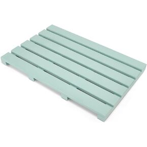 Non-Slip Bath Bamboo Shower Mat - Bathroom Floor Rug for Spa Sauna Pool Indoor Outdoor Bath Bathtub Entryway - Easy Maintenance & Portable