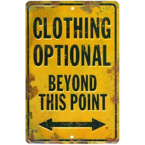 HangTime Clothing Optional Beyond This Point 8 X 12 Sign
