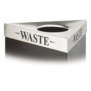 Safco Products 9552Bl Trifecta Waste Receptacle 34" High Base with Plastic Trifecta Lid, 19-Gallon, Black