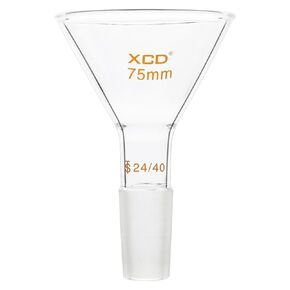 Glass Powder Funnel, Borosilicate Glass Heavy Wall Short Stem Funnel with 120 mm Top Diameter and 22 mm Stem Diameter for Precise Powder Transfers in Laboratory
