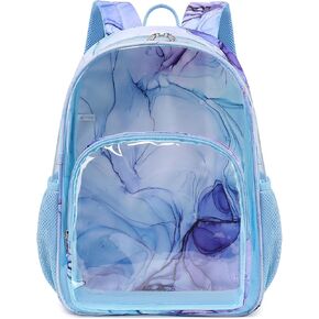 Girls Clear Backpack for School Heavy Duty TPU Transparent Bookbag for Girls See Through Clear Backpack Clear School Backpack Stadium Approved Clear Bookbag for Concert Work Sport Travel