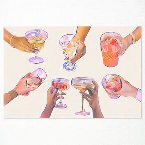 Retro Coastal Cowgirl Wall Art, Trendy Cowgirl Martini Poster, Coquette Light Blue Cowboy Boots Picture, Preppy Western Rodeo Poster, Alcohol Dry Martini Print, Bar Cart Wall Art 12x16in Unframed