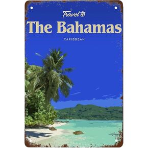 Funny Metal Sign Visit The Bahamas Retro Tin Sign Wall Art Man Cave Kitchen Farm Bar Restaurant 8 * 12Inch