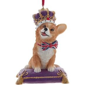 Queen's Corgi On Pillow Christmas Ornament