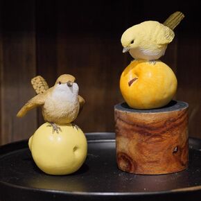 Cynkeyee Bird Statues for Home Decor - Set of 2 Resin Bird Figurines Home Decor,Decorative Tabletop Accents, Small Bird Decor Perfect for Easter Decorations, Beautiful Animal Figurines