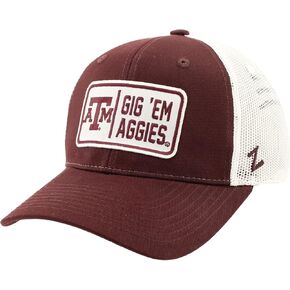 ZHATS NCAA Officially Licensed Snapback Hat Big Rig Patch White Team Color Defer
