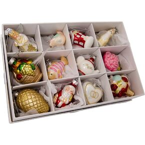 Kurt Adler 2.75"-4" Noble Gems Glass Wedding Ornament Set of 12