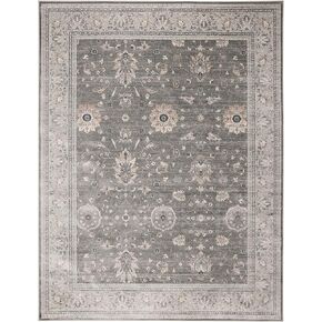 SAFAVIEH Vintage Collection Area Rug - 8' x 10', Grey & Beige, Oriental Traditional Distressed Viscose Design, Ideal for High Traffic Areas in Living Room, Bedroom (VTG872-7110)