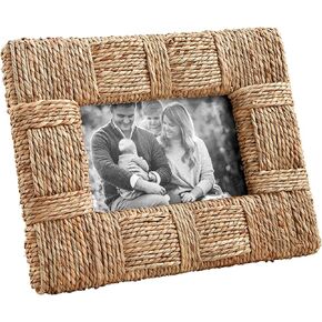 Mud Pie 4X6 Natural Seagrass Frame; 7" x 9"