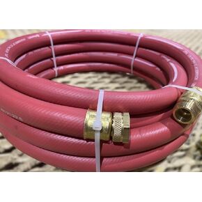 300psi Heavy Duty 3/4" x 50ft Continental Red Industrial Water Hose Standard GHT Fittings Concrete Pump Ready Mix Washout Hose