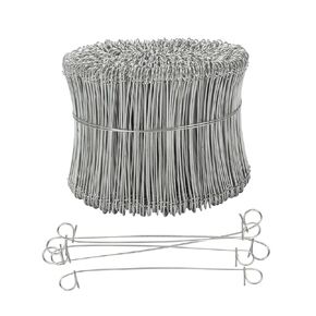 1000 Pieces Galvanized Steel Rebar Wire Bar Ties, Double Loop Reinforcing Steel Bar Wire Bar Ties, Wire Twister Tie Tool for Securing Concrete Construction Fixing Fence Wire