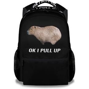 Mercuryelf Capybara Backpack for Boys Girls, 16 Inch Colorful Backpacks for School Travel, Cartoon Lightweight Bookbag for Kids