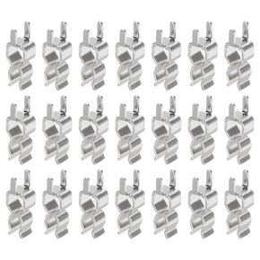 uxcell 30pcs Fuse Clips for 3.6x10mm Glass Tube Holder Clamps,Glass Ceramic Tube Holder Clamps,Brass Fuse Holder Clip,Fuse Holders Clips Silver