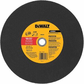 DeWalt DW8020 14" x 5/32" x 1" Metal Cutting High Speed Cut-Off Wheel, 10 Pack