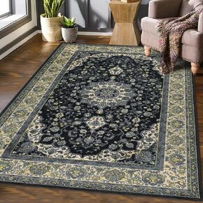WESTLOOM Area Rug 2x6 Boho Runner Rug Medallion Entryway Runners Vintage Hallway Runner Indoor Kitchen Laundry Rug Non-Slip Oriental Accent Rug Non-Shedding Living Room Bedroom Long Rug Grey