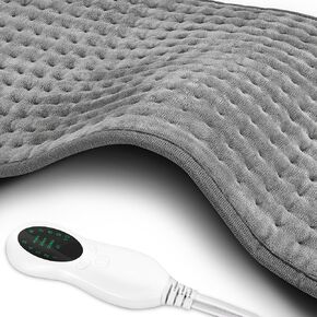 UTK King Size Heating Pad for Back, Auto Shut Off, Moist Heat Pad for Neck & Shoulder, Tabby Grey 12''×24''