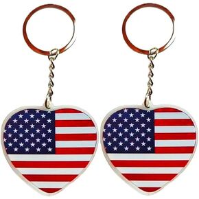 JAVD USA Flag Keychain US Key Ring (2 Pack)