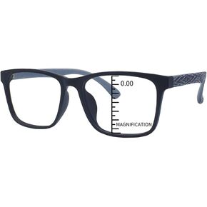 ProEyes Zodiac,Progressive Multifocal Blue Light Blocking Reading Glasses, Anti-Reflective Resin Lens, 0 Power on Top Lens (Gray, 2.50 x)