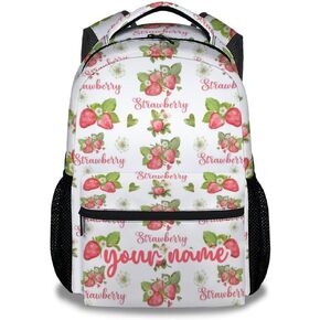 Strawberry Backpack for Girls, 16 Inch Pink Backpacks for School, Fashion Lightweight Bookbag for Kids
