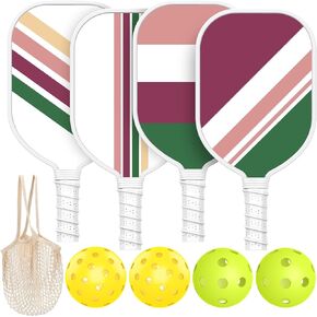 Pickleball Paddles Set USAPA Approved, Lightweight and Durable with Unique Design, USAPA Approved Pickleball Paddles Set of 4, 4 Pickleball Balls, Pickleball Bag, Pickleball Paddles (Dream)