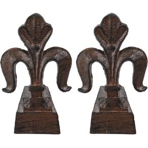 Decorative Door Stops Sets Wedge - Heavy Duty Cast Iron 2 Pack Iris Pattern Door Stops Wedge for Bottom of Door Black Cute Doorstop Guichifun