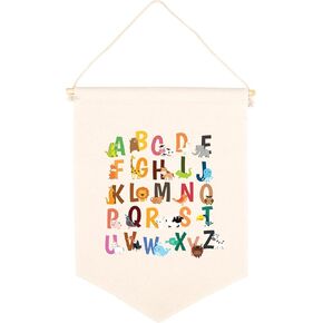 Andaz Press Hanging Wall Canvas Banner, Welcome To My Crib Canvas Tapestry Wall Hanging Banner for Baby Girl, Baby Boy, Kids Canvas Nursery Canvas Wall Decoration, Pennant Flag Wall Art Decor, 1-Pack