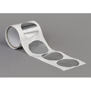 3M 425 Shiny Silver Aluminum Foil Tape, 0.75" Diameter Circles (pack of 50)