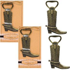 yueton 4PCS Cowboy Boot Bottle Opener Alloy Novelty Creative Beer Wine Bottle Opener Wedding Party Favors, with Exquisite Packaging