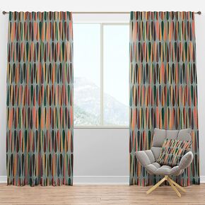 DesignQ Blackout Curtains 'Retro Abstract Drops IX' Curtains for Bedroom, Curtains for Living Room, Curtains & Drapes - Thermal Insulated -Single Panel -52x63