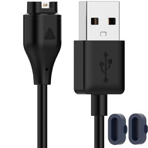 Compatible with Garmin Forerunner 935/945/954 LTE/955/965 Charger Cable,Replacement Charging Cable USB A 3.3ft/1M,Blue Silicone Charger Port Protector Anti Dust Plug