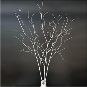 3Pcs 37" White Lifelike Curly Branches Dry Artificial Twigs Fake Plants Bendable Sticks Stems for DIY Craft Vases Home Wedding Garden Hotel Office Decor
