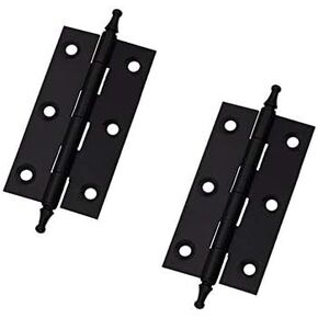 Solid Brass Folding Butt Hinges Mcredy 2pcs 3 x 0.9 Inch Door Hinges Antique Style with Ball Finials (Black)