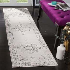 SAFAVIEH Skyler Collection 2' x 8' Grey/Ivory SKY169K Distressed Medallion Non-Shedding Living Room Entryway Foyer Hallway Bedroom Runner Rug