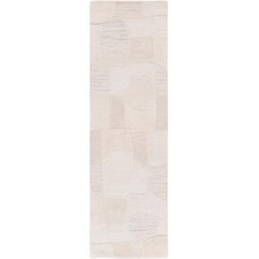 SAFAVIEH Manhattan Collection Runner Rug - 2'3" x 8', Ivory & Beige, Geometric Design, Ideal for High Traffic areas in Entryway, Kitchen & Bathroom (MAN577A-28)