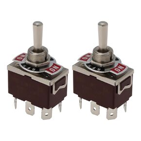 Create idea 2pcs 6 Pin 3 Position Dual Reset Rocker Toggle Button Switch Instantaneous Rocker Toggle Switch ON/OFF/ON Switch for AC 250V15A Electrical System Power Supply