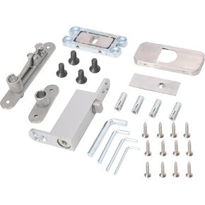 Self Closing Door Pivot Hinge Heavy Duty Hidden Hinges for Commercial/Home, 360 Degree Shaft Stainless Steel Pivot Hinge for Wood Secret Door, 2 Way Adjustable Hinge with Pins and Screws