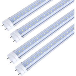 TRLIFE 4FT LED Light Bulbs, T8 4FT LED Tube Lights 28W 5000K Daylight White, 3360 Lumens Dual Row LEDs Replacement for 4FT Fluorescent Fixture, Clear Cover, Dual-end Powered, Ballast Remove(4 Pack)