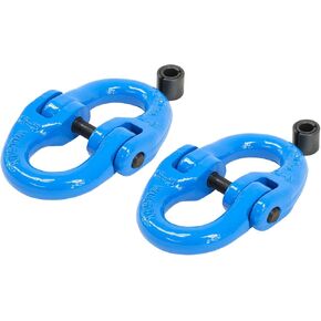 Mytee Products (2 Pack Grade 100 1/2" Forged Alloy Steel Hammerlock Coupling Link - Blue, 15,000 lbs Working Load Limit | Heavy Duty G100 Connecting HammerLink