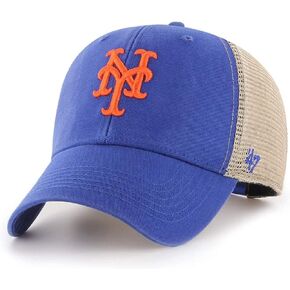 '47 MLB Flagship Wash Mesh MVP Adjustable Hat, Adult One Size Fits All (US, Alpha, One Size, New York Mets Blue)