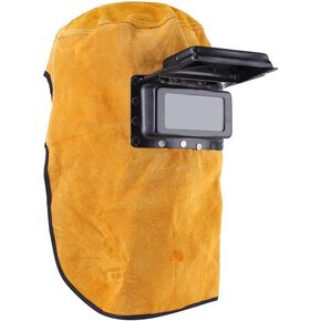 Welding Helmet, Heat Resistant Breathable Welding Mask with Lens, Leather Mask for TIG MIG ARC Weld Hood Helmet