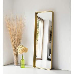 20 x 30 Inch Arched Bathroom Mirror, Gold Wall Mounted Mirrors with Metal Frame, Modern Decorative Vanity Wall Mirror for Bedroom, Living Room