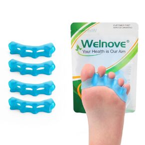 Welnove Toe Separators Spacers for Women, Toe Spacers, Toe Straightener for Women Men -Bunion Corrector Toe Stretcher for Hammertoe Yoga Practice,Multi-Size(5 Pair)