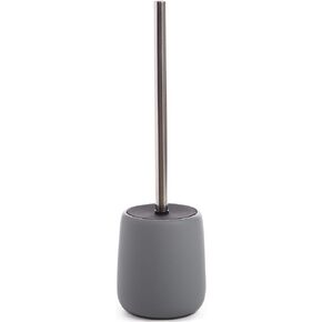 BINO Toilet Brush with Holder Silicone Coated Ceramic, Light Grey - Toilet Bowl Brush and Holder Toilet Bowl Cleaner Brush and Holder Bathroom Brush Toilet Brush and Holder Toilet Brush Holder