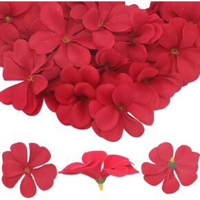 FZBNSRKO 100 Pcs 2.8" Hawaiian Plumeria Frangipani Flower Heads Artificial Flower Heads for Wedding Flowers Garland DIY Jewelry Hair Clips Headbands Accessories(Pink and Hot Pink)