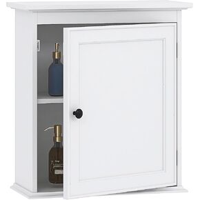 Spirich Bathroom Cabinet Wall Mounted, Small Bathroom Wall Cabinet Over Toilet, Medicine Cabinet Organizer with Doors and Adjustable Shelf, White