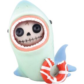 SUMMIT COLLECTION Furrybones Sharkie Signature Skeleton in Shark Costume with a Chewed Lifesaver