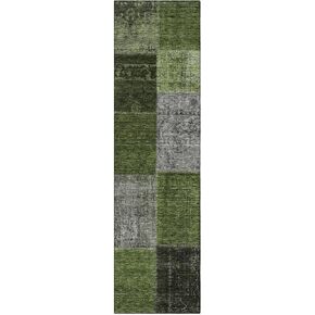 Addison Rugs Chantille ACN663 Olive 2'3" x 7'6" Indoor Outdoor Hallway Runner Rug, Easy clean, Machine Washable, Non Shedding, Kitchen Area Carpet for Bathroom, Patio, Laundry and Bedroom Rug