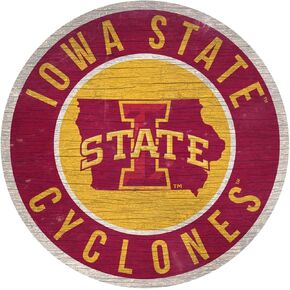 Fan Creations Iowa State Cyclones Sign Wood 12 Inch Round State Design