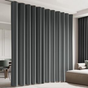 Room Divider Blackout Curtain Total Privacy Thermal Insulated Curtains for Patio Door, Living Room, Bedroom Partition and Shared Office Space, W100 × L96 inch,1 Panel, Black